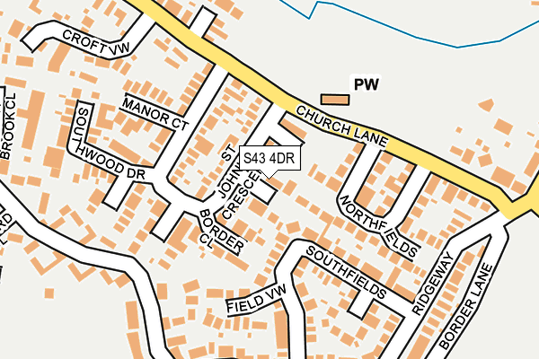 S43 4DR map - OS OpenMap – Local (Ordnance Survey)