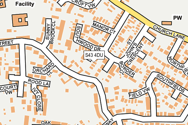 S43 4DU map - OS OpenMap – Local (Ordnance Survey)