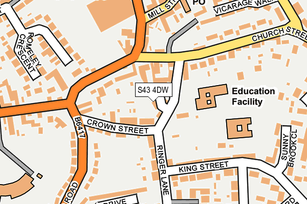 S43 4DW map - OS OpenMap – Local (Ordnance Survey)