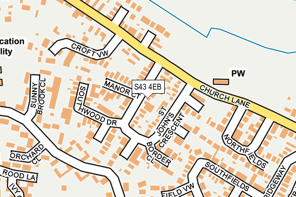 S43 4EB map - OS OpenMap – Local (Ordnance Survey)
