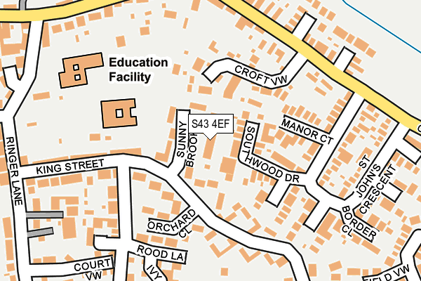 S43 4EF map - OS OpenMap – Local (Ordnance Survey)