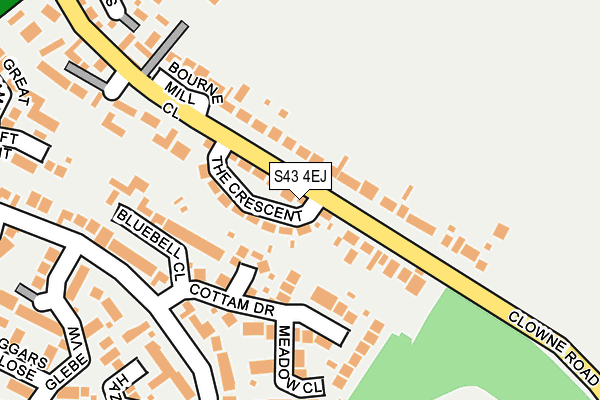 S43 4EJ map - OS OpenMap – Local (Ordnance Survey)