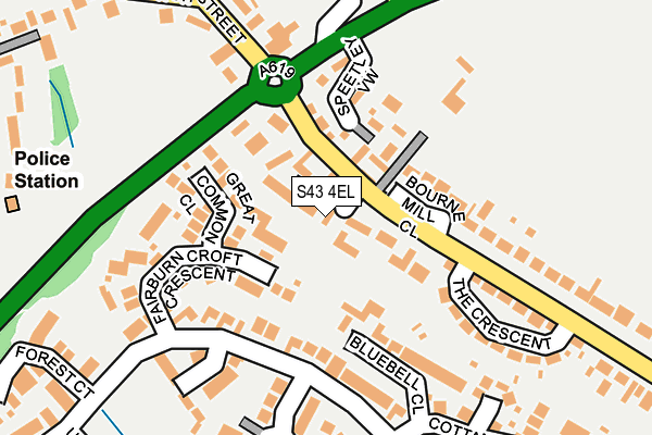 S43 4EL map - OS OpenMap – Local (Ordnance Survey)