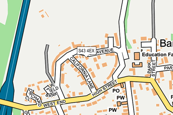 S43 4EX map - OS OpenMap – Local (Ordnance Survey)