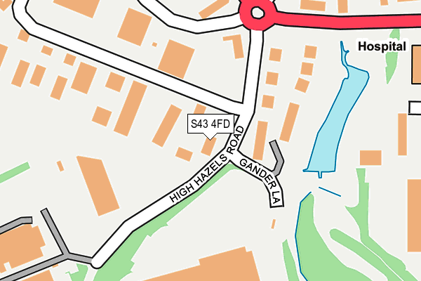 S43 4FD map - OS OpenMap – Local (Ordnance Survey)