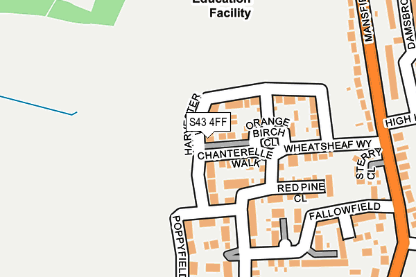 S43 4FF map - OS OpenMap – Local (Ordnance Survey)