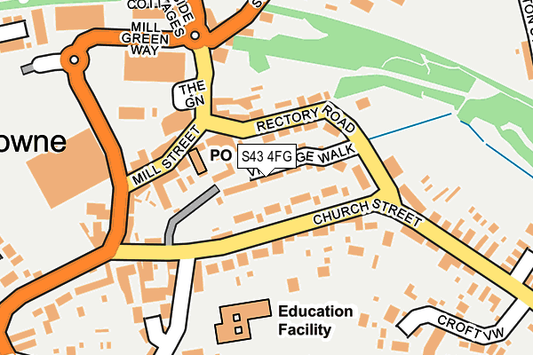 S43 4FG map - OS OpenMap – Local (Ordnance Survey)