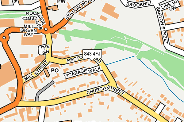 S43 4FJ map - OS OpenMap – Local (Ordnance Survey)