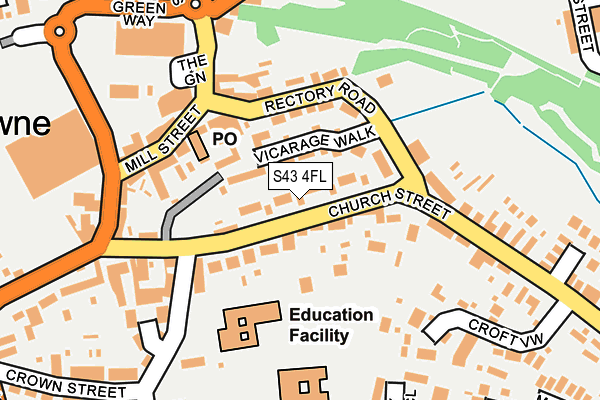 S43 4FL map - OS OpenMap – Local (Ordnance Survey)
