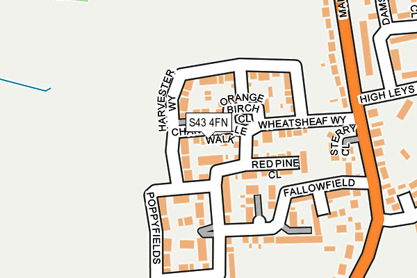 S43 4FN map - OS OpenMap – Local (Ordnance Survey)
