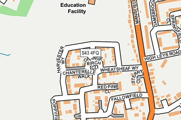 S43 4FQ map - OS OpenMap – Local (Ordnance Survey)