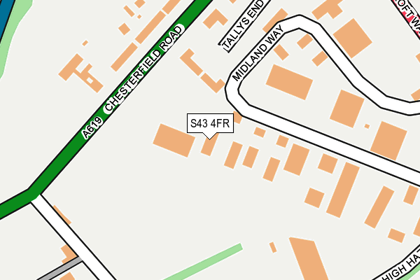 S43 4FR map - OS OpenMap – Local (Ordnance Survey)
