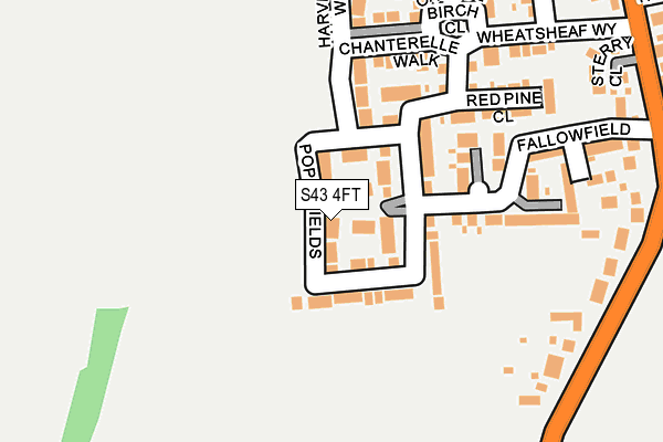 S43 4FT map - OS OpenMap – Local (Ordnance Survey)