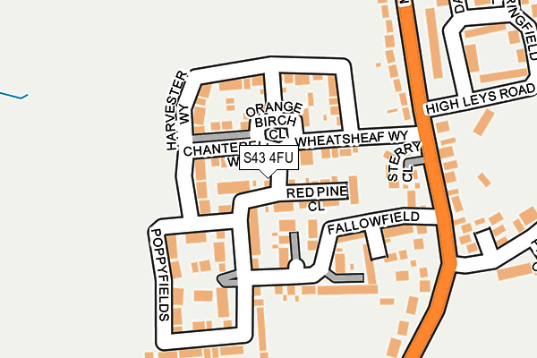 S43 4FU map - OS OpenMap – Local (Ordnance Survey)