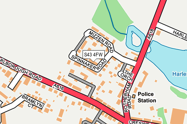 S43 4FW map - OS OpenMap – Local (Ordnance Survey)