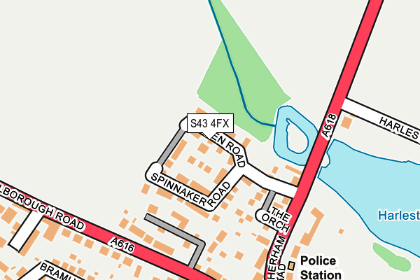 S43 4FX map - OS OpenMap – Local (Ordnance Survey)