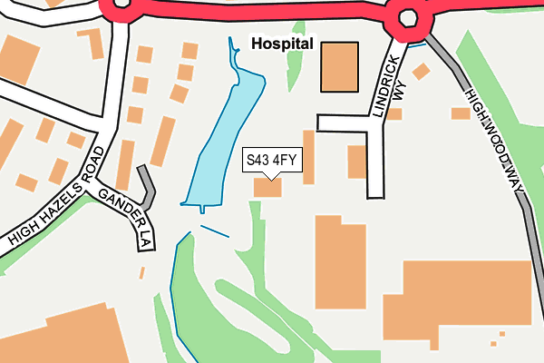 S43 4FY map - OS OpenMap – Local (Ordnance Survey)