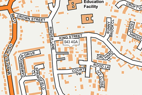 S43 4GA map - OS OpenMap – Local (Ordnance Survey)