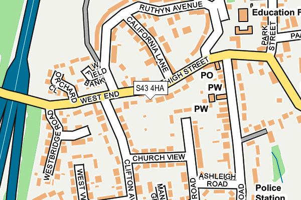 S43 4HA map - OS OpenMap – Local (Ordnance Survey)