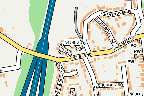 S43 4HB map - OS OpenMap – Local (Ordnance Survey)