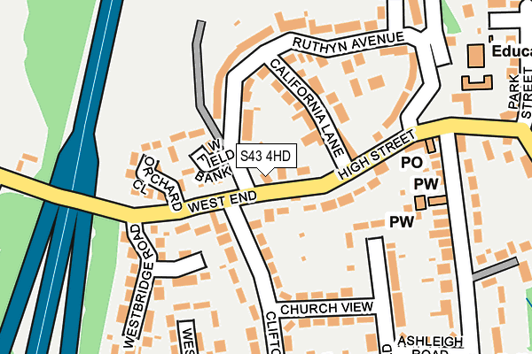 S43 4HD map - OS OpenMap – Local (Ordnance Survey)