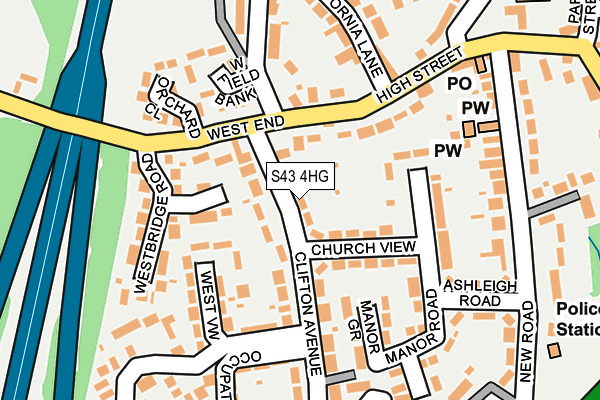 S43 4HG map - OS OpenMap – Local (Ordnance Survey)