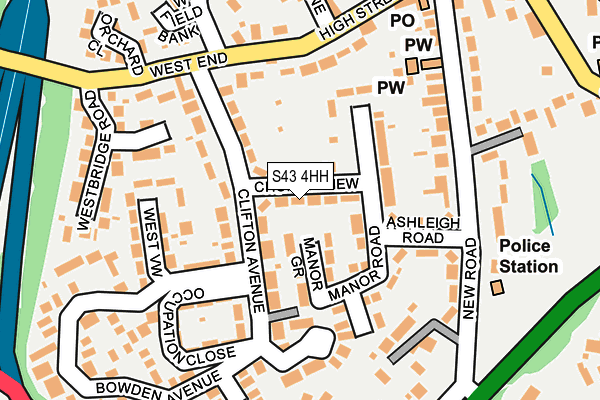 S43 4HH map - OS OpenMap – Local (Ordnance Survey)