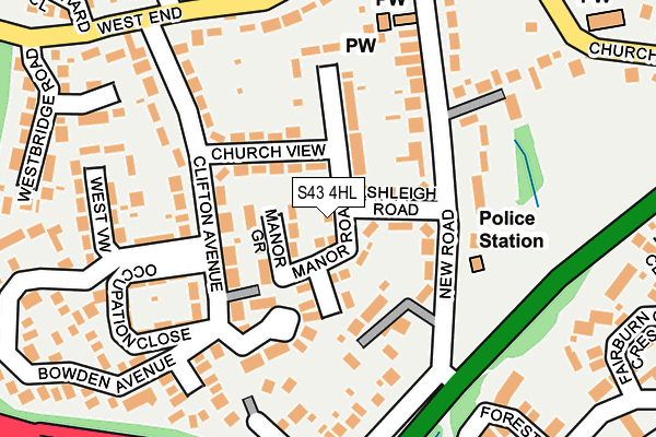 S43 4HL map - OS OpenMap – Local (Ordnance Survey)