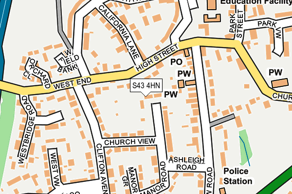 S43 4HN map - OS OpenMap – Local (Ordnance Survey)