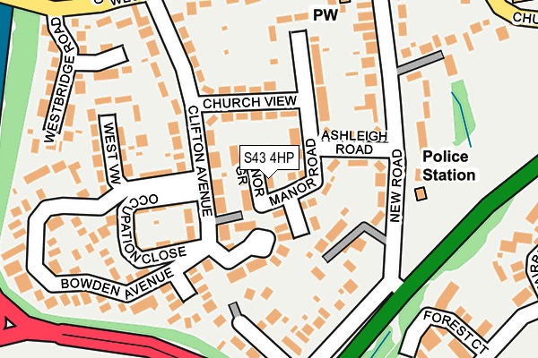 S43 4HP map - OS OpenMap – Local (Ordnance Survey)
