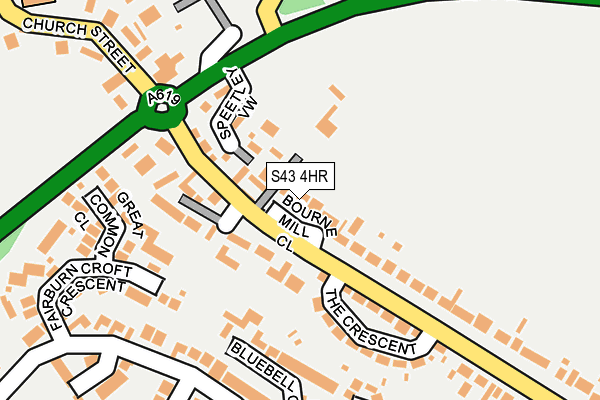 S43 4HR map - OS OpenMap – Local (Ordnance Survey)