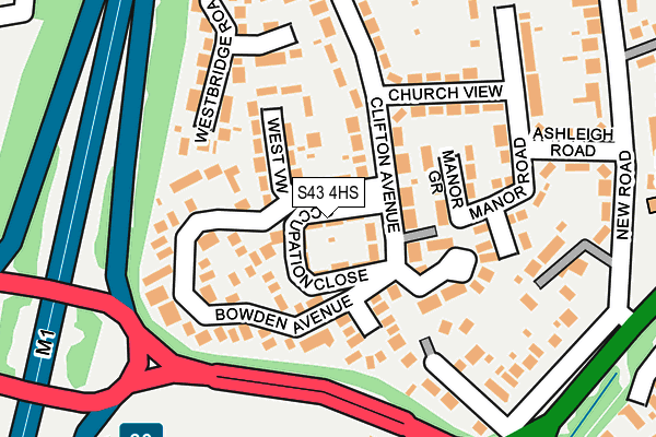 S43 4HS map - OS OpenMap – Local (Ordnance Survey)