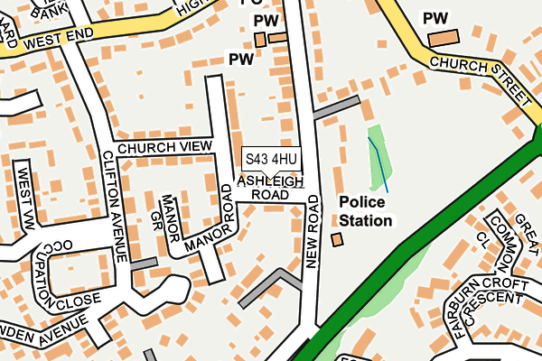 S43 4HU map - OS OpenMap – Local (Ordnance Survey)