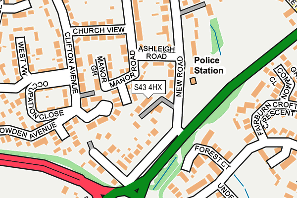 S43 4HX map - OS OpenMap – Local (Ordnance Survey)