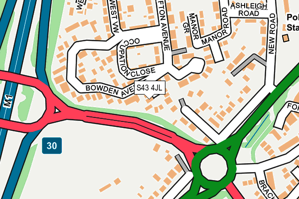 S43 4JL map - OS OpenMap – Local (Ordnance Survey)