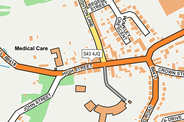 S43 4JQ map - OS OpenMap – Local (Ordnance Survey)