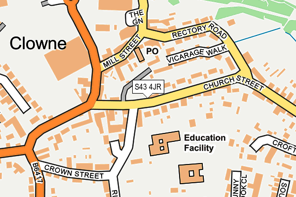 S43 4JR map - OS OpenMap – Local (Ordnance Survey)