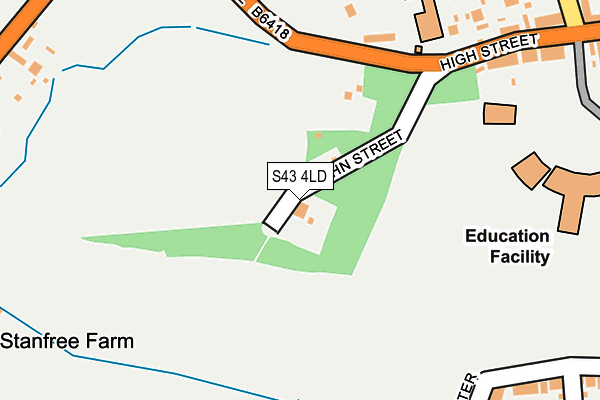 S43 4LD map - OS OpenMap – Local (Ordnance Survey)