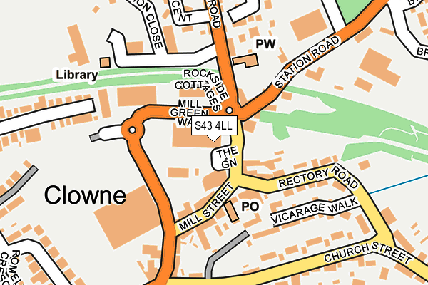 S43 4LL map - OS OpenMap – Local (Ordnance Survey)