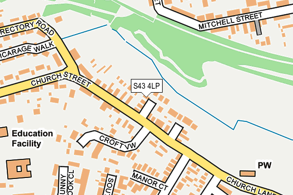 S43 4LP map - OS OpenMap – Local (Ordnance Survey)