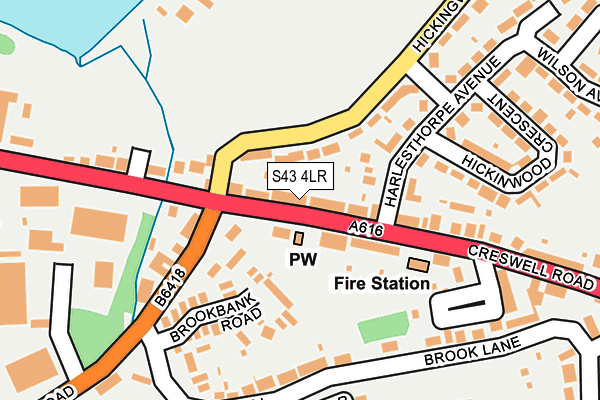 S43 4LR map - OS OpenMap – Local (Ordnance Survey)
