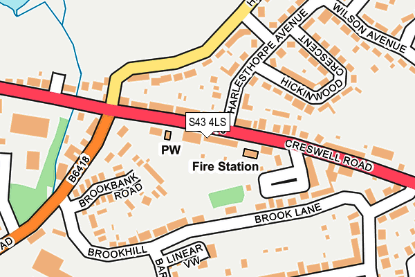 S43 4LS map - OS OpenMap – Local (Ordnance Survey)