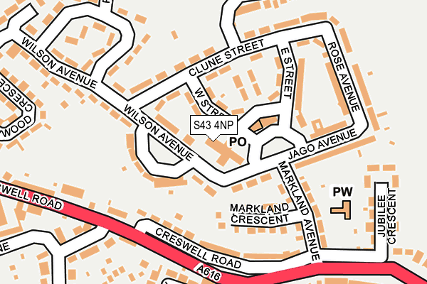 S43 4NP map - OS OpenMap – Local (Ordnance Survey)