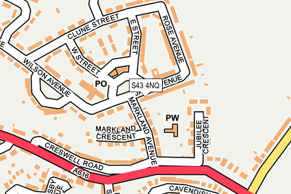S43 4NQ map - OS OpenMap – Local (Ordnance Survey)