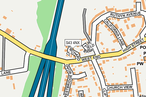 S43 4NX map - OS OpenMap – Local (Ordnance Survey)