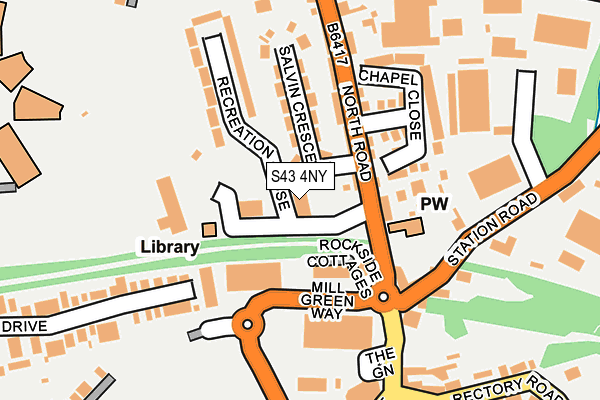 S43 4NY map - OS OpenMap – Local (Ordnance Survey)