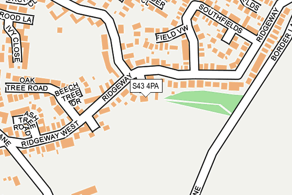 S43 4PA map - OS OpenMap – Local (Ordnance Survey)