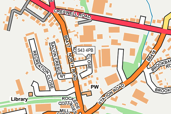 S43 4PB map - OS OpenMap – Local (Ordnance Survey)