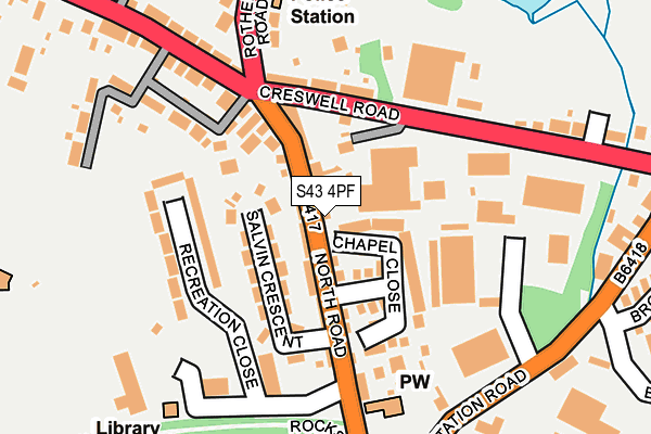 S43 4PF map - OS OpenMap – Local (Ordnance Survey)