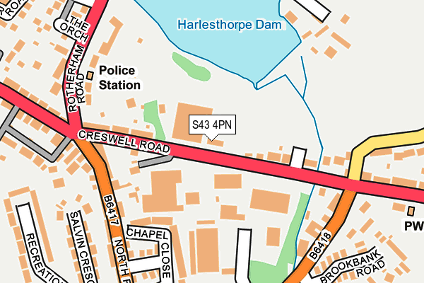 S43 4PN map - OS OpenMap – Local (Ordnance Survey)